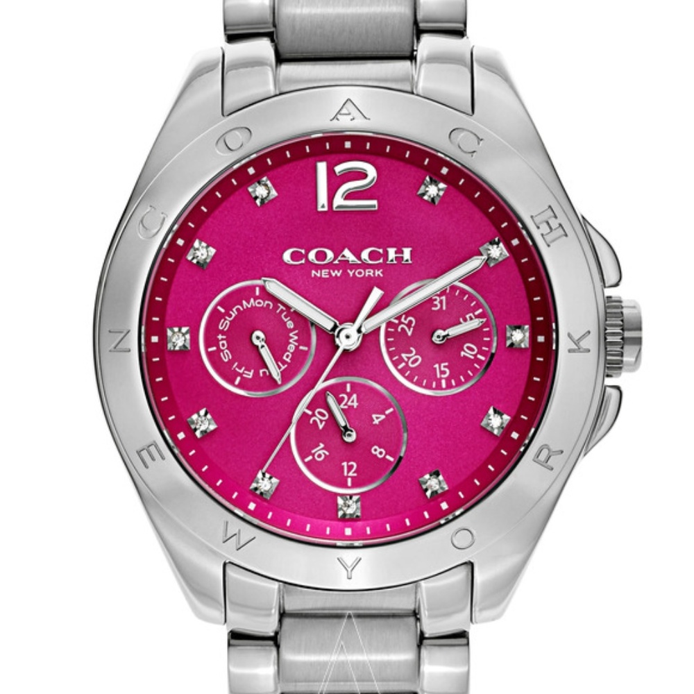 Coach Stainless Steel Tristen Fuchsia watch
